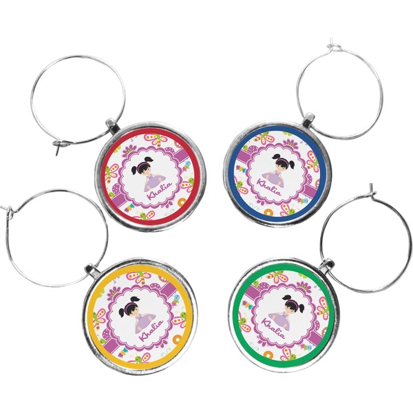 Custom Butterflies Wine Charms (Set of 4) (Personalized)