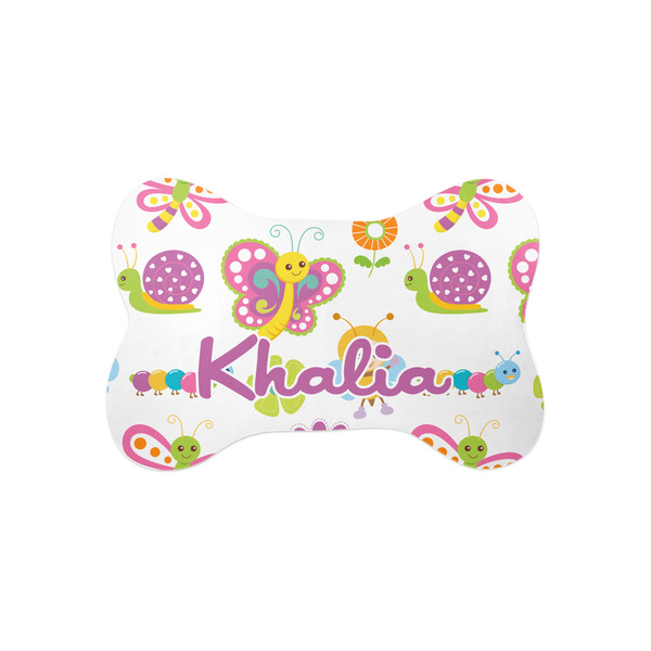 Custom Butterflies Bone Shaped Dog Food Mat (Small) (Personalized)