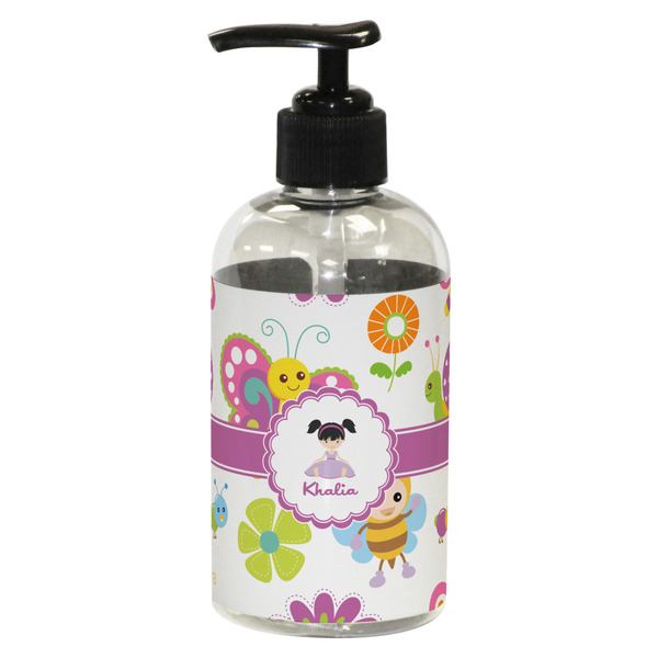 Custom Butterflies Plastic Soap / Lotion Dispenser (8 oz - Small - Black) (Personalized)
