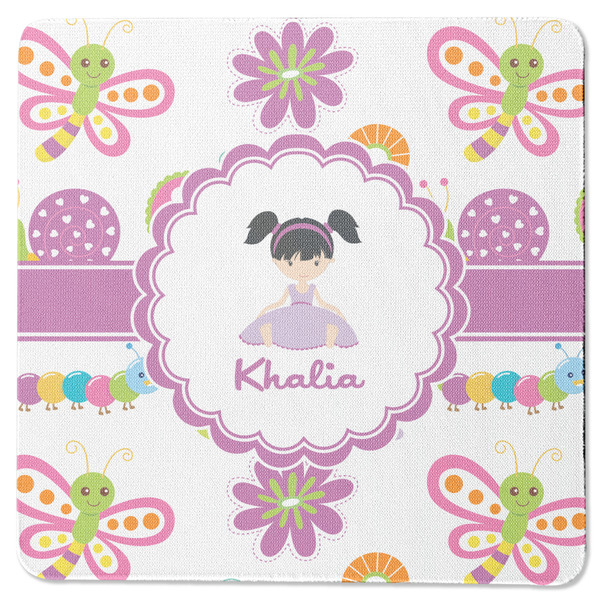 Custom Butterflies Square Rubber Backed Coaster (Personalized)
