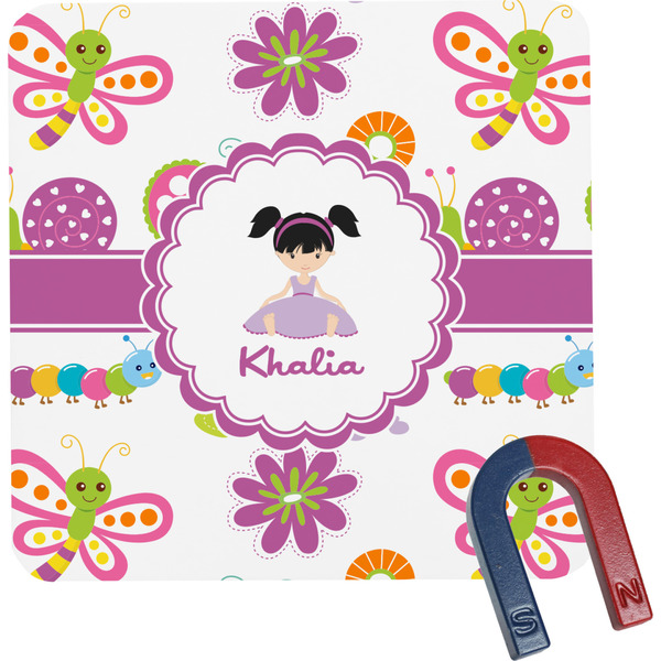 Custom Butterflies Square Fridge Magnet (Personalized)