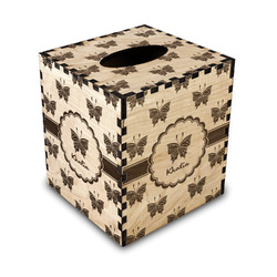 Butterflies Wood Tissue Box Cover (Personalized)