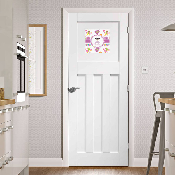 Butterflies Square Wall Decal on Door