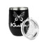 Butterflies Stainless Wine Tumblers - Black - Double Sided - Alt View