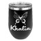 Butterflies Stainless Wine Tumblers - Black - Single Sided - Front