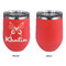 Butterflies Stainless Wine Tumblers - Coral - Single Sided - Approval