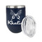 Butterflies Stainless Wine Tumblers - Navy - Double Sided - Alt View