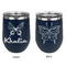 Butterflies Stainless Wine Tumblers - Navy - Double Sided - Approval