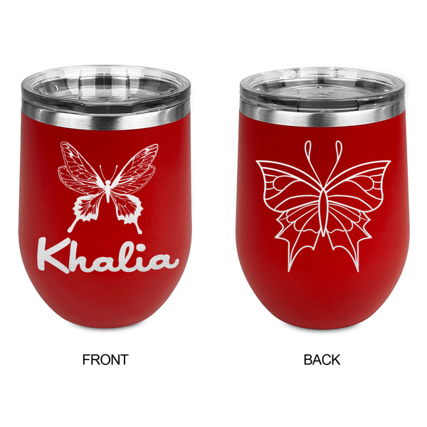 Butterflies Stainless Wine Tumblers - Red - Double Sided - Approval