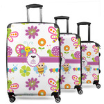Butterflies 3 Piece Luggage Set - 20" Carry On, 24" Medium Checked, 28" Large Checked (Personalized)