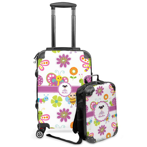 Custom Butterflies Kids 2-Piece Luggage Set - Suitcase & Backpack (Personalized)