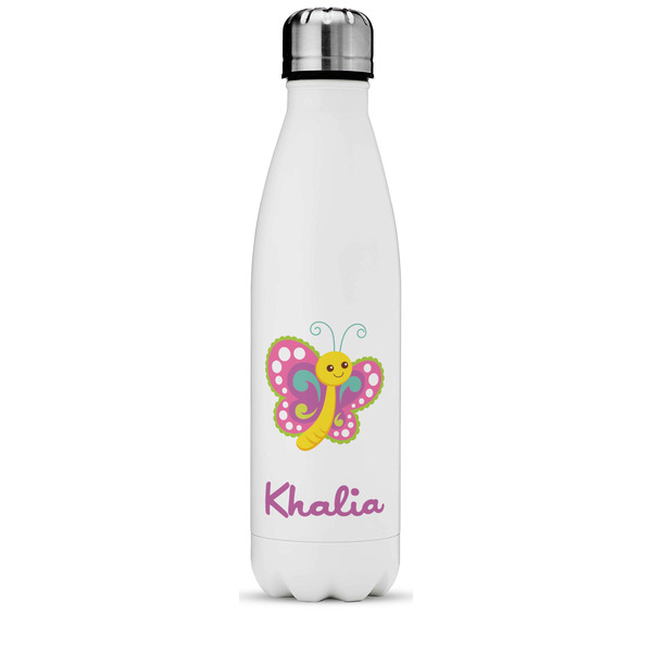 Custom Butterflies Water Bottle - 17 oz. - Stainless Steel - Full Color Printing (Personalized)