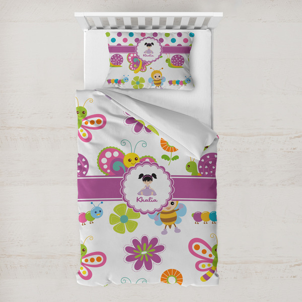 Custom Butterflies Toddler Bedding Set - With Pillowcase (Personalized)