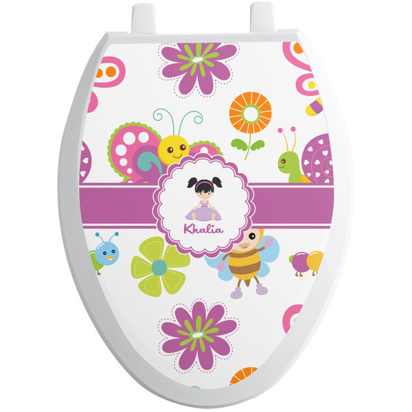 Custom Butterflies Toilet Seat Decal - Elongated (Personalized)