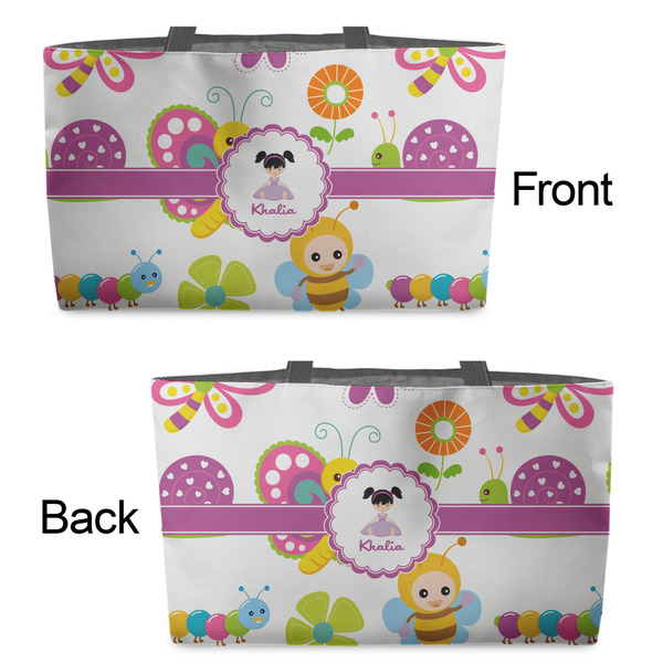 Butterflies Tote w/Black Handles - Front & Back Views