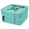 Butterflies Travel Jewelry Boxes - Leather - Teal - View from Rear