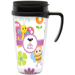 Butterflies Acrylic Travel Mug with Handle (Personalized)