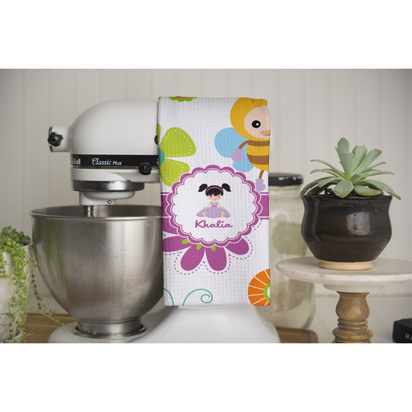 Butterflies Waffle Weave Towel - Full Color Print - Lifestyle Image