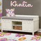 Butterflies Wall Name Decal Above Storage bench