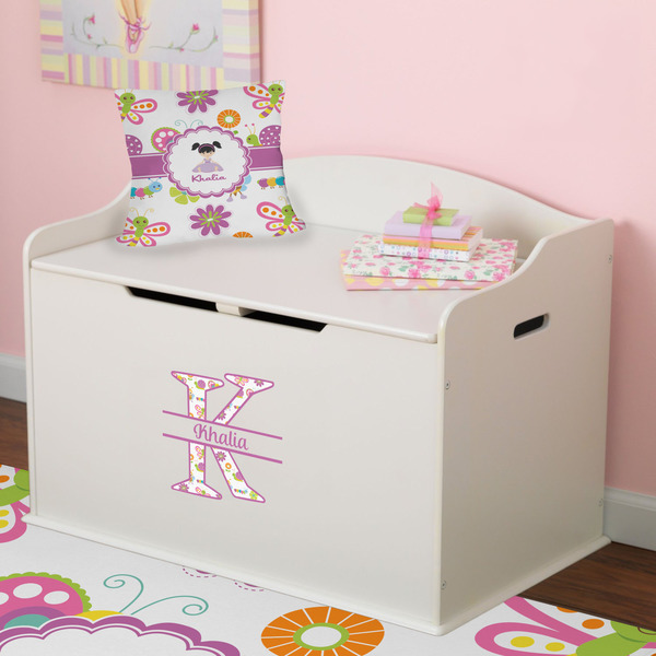 Butterflies Wall Name & Initial Small on Toy Chest