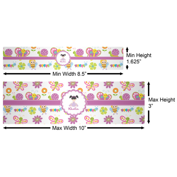 Butterflies Water Bottle Labels w/ Dimensions