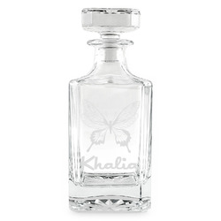 Butterflies Whiskey Decanter - 26 oz Square (Personalized)