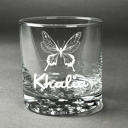 Butterflies Whiskey Glass - Engraved (Personalized)