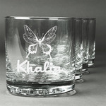Butterflies Whiskey Glasses (Set of 4) (Personalized)