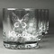 Butterflies Whiskey Glasses Set of 4 - Engraved Front