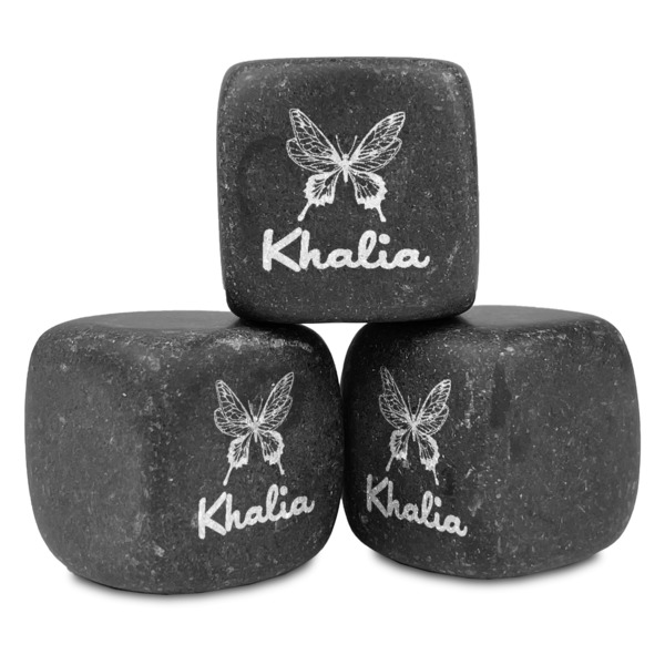 Custom Butterflies Whiskey Stone Set (Personalized)