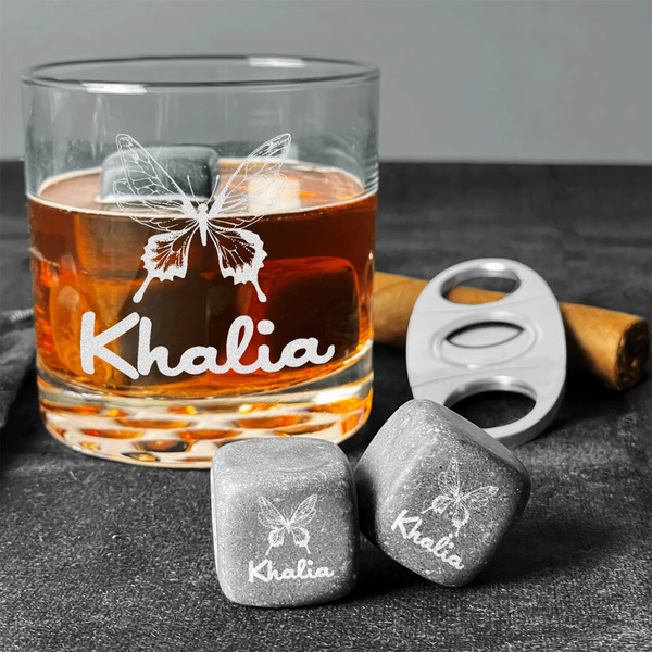 Butterflies Whiskey Stones - Set of 3 - In Context