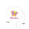 Butterflies White Plastic 4" Food Pick - Round - Single Sided - Front & Back