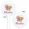 Butterflies White Plastic 5.5" Stir Stick - Double Sided - Round - Front & Back