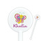 Butterflies 5.5" Round Plastic Stir Sticks - White - Single Sided (Personalized)