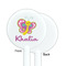 Butterflies White Plastic 5.5" Stir Stick - Single Sided - Round - Front & Back
