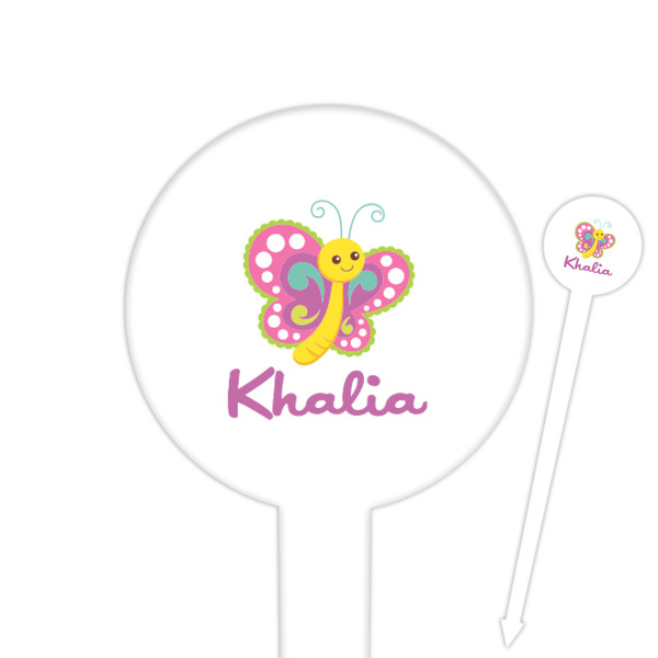 Custom Butterflies Cocktail Picks - Round Plastic (Personalized)