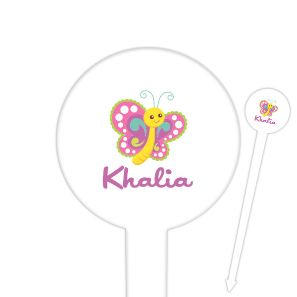 Custom Butterflies Round Plastic Food Picks (Personalized)