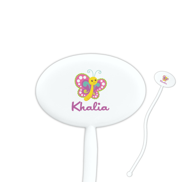 Custom Butterflies Oval Plastic Stir Sticks (Personalized)