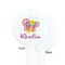 Butterflies White Plastic 7" Stir Stick - Single Sided - Round - Front & Back