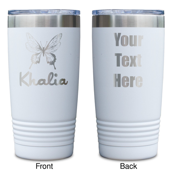 Butterflies White Polar Camel Tumbler - 20oz - Double Sided - Approval