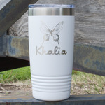 Butterflies 20 oz Stainless Steel Tumbler - White - Single Sided (Personalized)