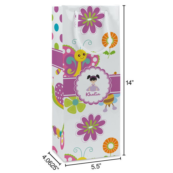 Butterflies Wine Gift Bag - Dimensions