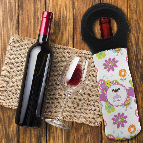 Butterflies Wine Tote Bag - FLATLAY