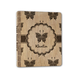 Butterflies Wood 3-Ring Binder - 1" Half-Letter Size (Personalized)