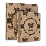 Butterflies Wood 3-Ring Binder (Personalized)