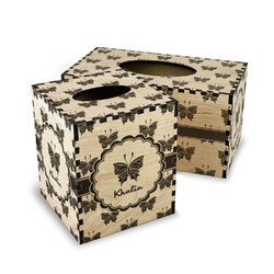 Butterflies Wood Tissue Box Cover (Personalized)