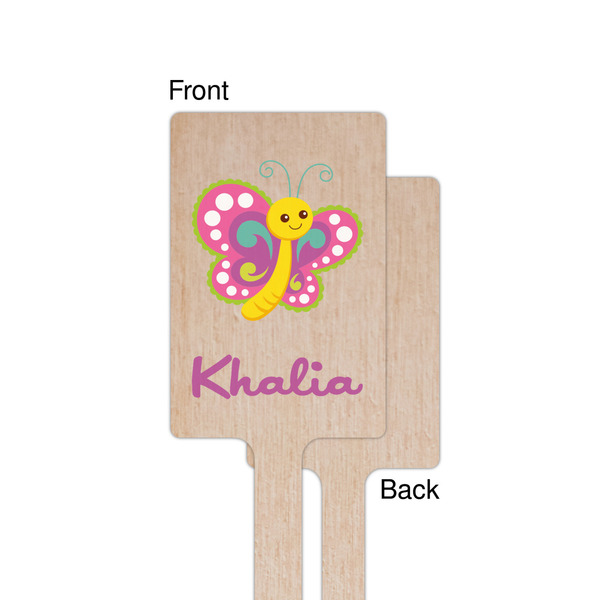 Butterflies Wooden 6.25" Stir Stick - Rectangular - Single - Front & Back