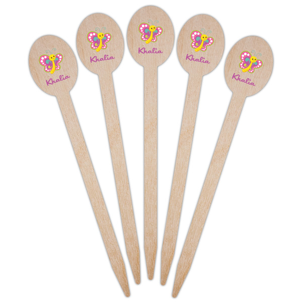 Butterflies Wooden Food Pick - Oval - Fan View
