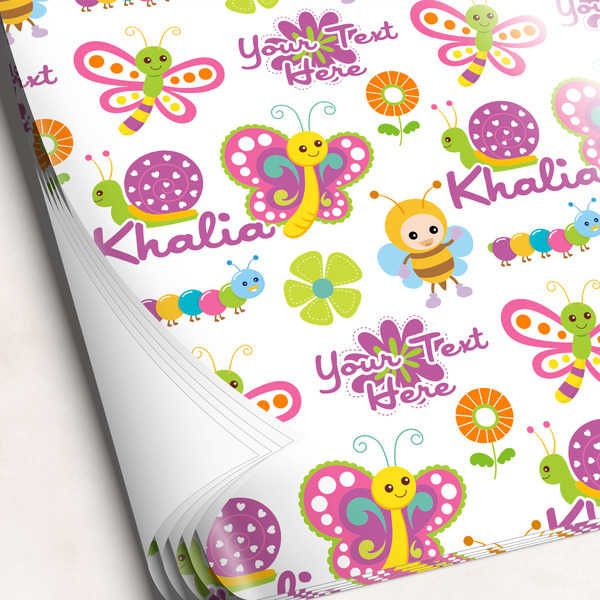 Custom Butterflies Wrapping Paper Sheets - Single-Sided - 20" x 28" (Personalized)