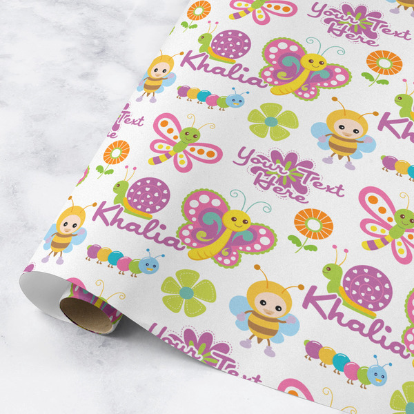 Custom Butterflies Wrapping Paper Roll - Medium - Matte (Personalized)